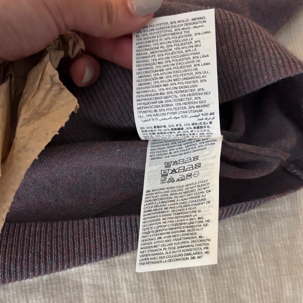 Smartwool Womens Color Block Crew Neck Sweater Black Burgundy Gray - Picture 4 of 5